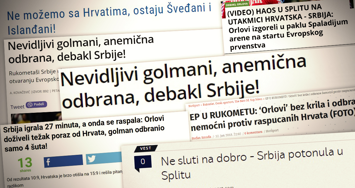 SRPSKI MEDIJI "Debakl, Orlovi izgorjeli u splitskom paklu"